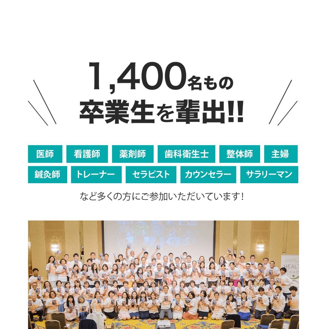 1,400名もの卒業生を輩出!!